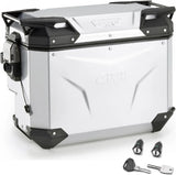 Valigia Laterale Destra Scantonata Monokey Cam-Side Trekker Outback Evo Smart Alluminio Anodizzato + Serratura 40 Lt Givi Trekker Outback Evo Smart Alluminio Anodizzato Argento Taglia 40 Lt.