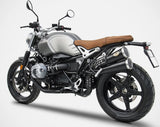 Terminale Di Scarico Con Omologazione Suono Thunderbolt Acciaio Nero - Zard Compatibile Con Bmw R Nine T 1200 Scrambler (2021-2023)