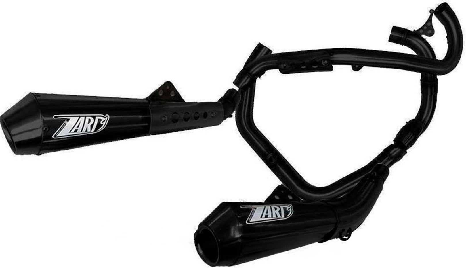 Complete Catalytic Exhaust System With Sound Certification Steel Black - Zard Compatible With Ducati Ducati Sport 1000 (2007-2009)