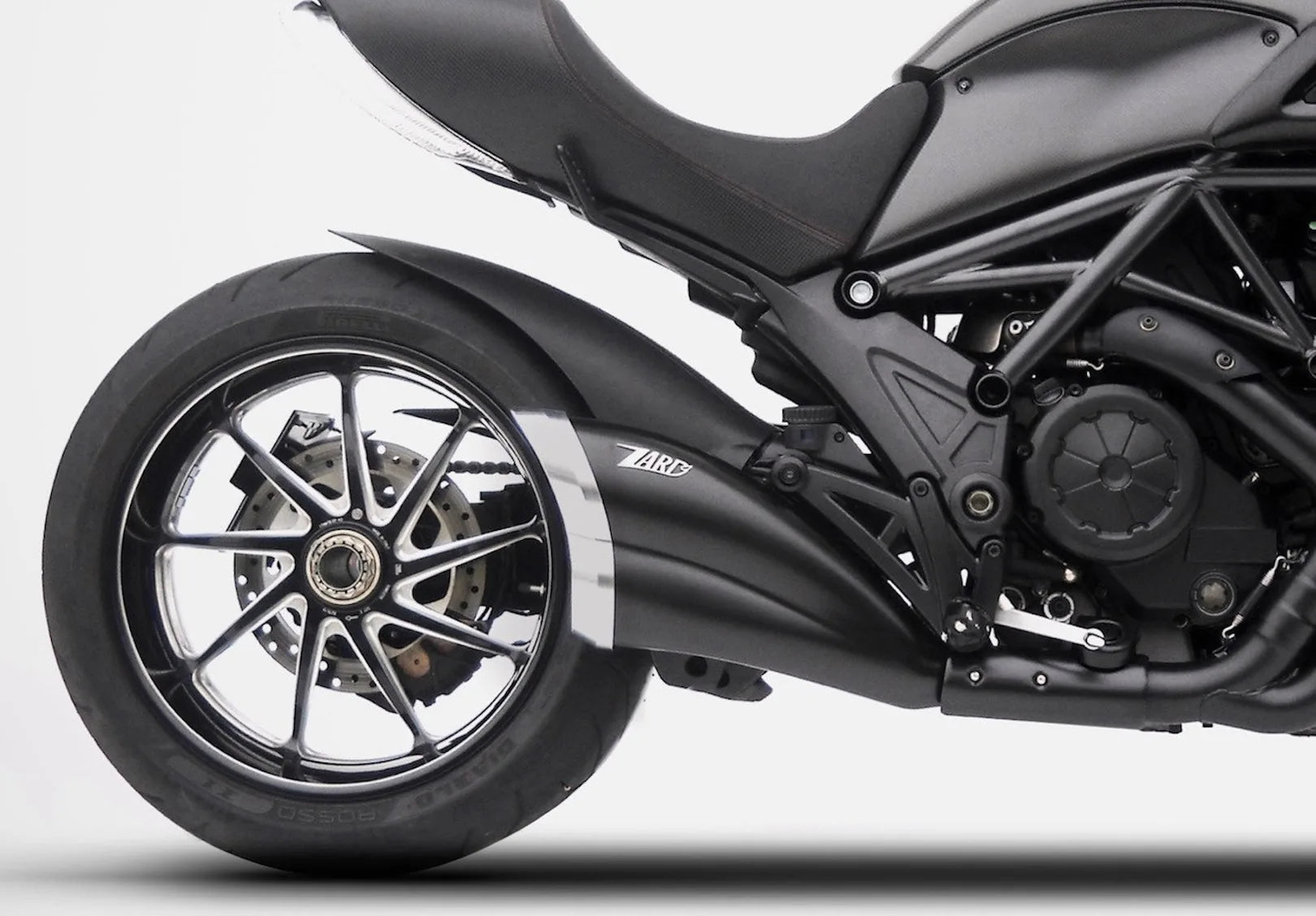 Terminale Di Scarico Con Omologazione Suono Acciaio Nero Coppa Carbonio - Zard Compatibile Con Ducati Diavel (2011-2018)