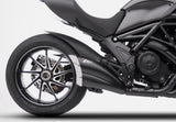 Impianto Di Scarico Completo Non Catalizzato E Con Omologazione Suono Acciaio Nero Coppa Carbonio - Zard Compatibile Con Ducati Diavel (2011-2018)