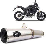 Terminale Di Scarico Con Omologazione Suono Zuma Acciaio Coppa Alluminio Nero - Zard Compatibile Con Ducati Scrambler 800 (2015-2016)