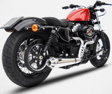 Complete Catalytic Exhaust System With Sound Certification Conical Stainless Steel Endcap Aluminium - Zard Compatible With Harley-Davidson Sportster (2003-2013)