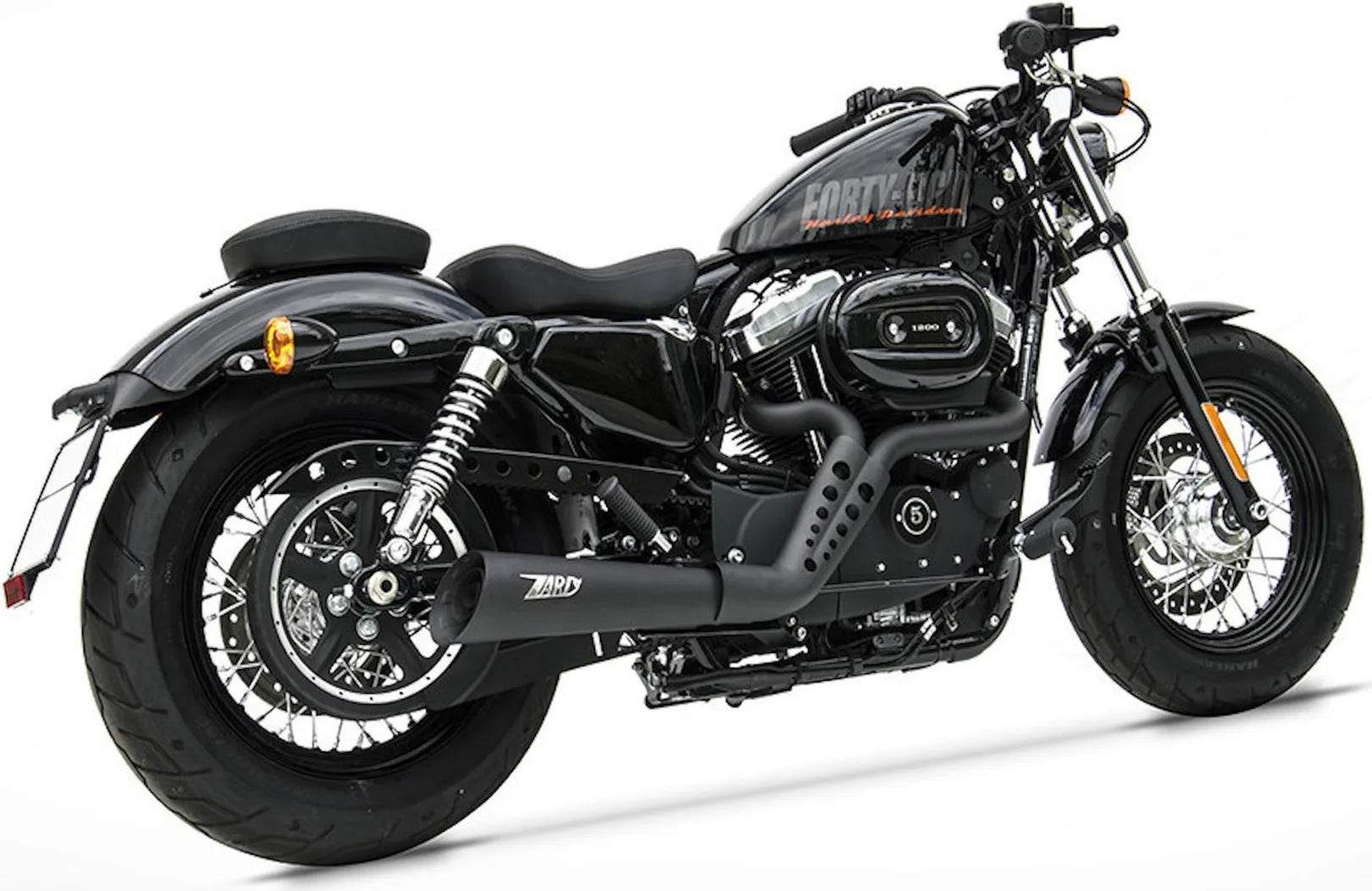 Impianto Di Scarico Completo Catalizzato E Con Omologazione Suono Sport Acciaio Nero - Zard Compatibile Con Harley-Davidson Sportster (2003-2013)