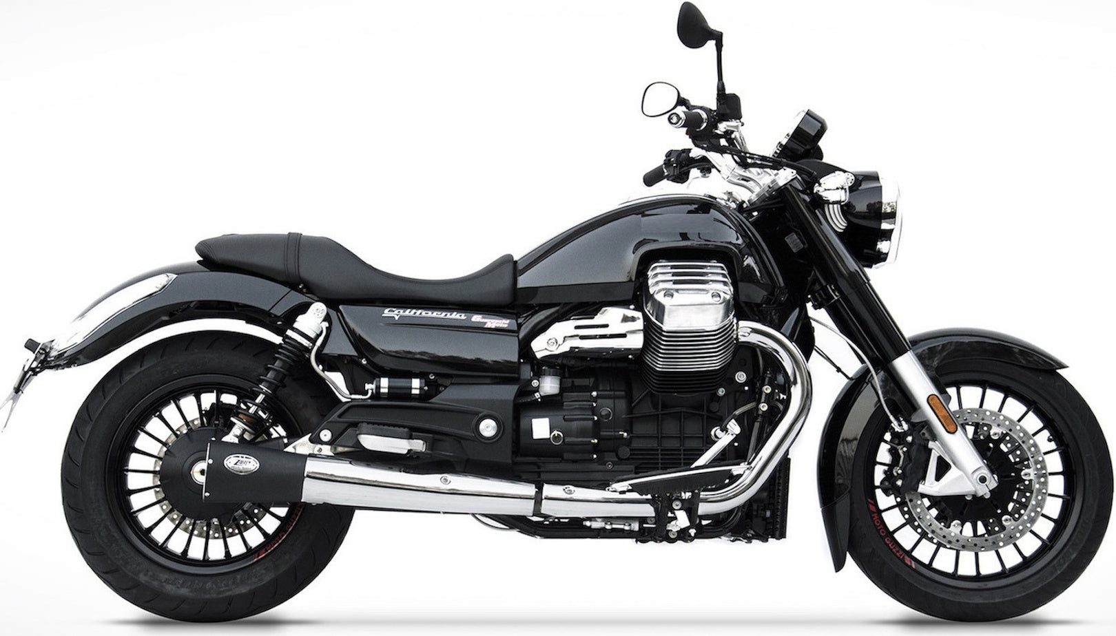 Exhaust Tip With Noise Certification Steel Black - Zard Compatible With Moto Guzzi California (2014-2019)