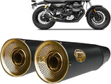 Terminale Di Scarico Con Omologazione Suono Big Acciaio Nero Coppa Bronzo - Zard Compatibile Con Moto Guzzi V9 Bobber (2016-2019)