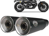 Terminale Di Scarico Con Omologazione Suono Big Acciaio Nero Coppa Alluminio - Zard Compatibile Con Moto Guzzi V9 Roamer (2016-2019)