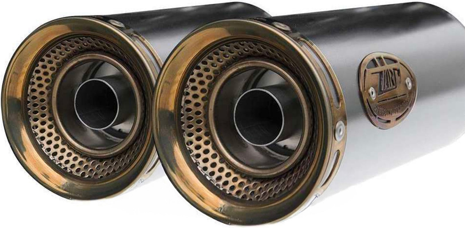 Exhaust Tip With Noise Certification Slim Stainless Steel Endcap Bronze - Zard Compatible With Moto Guzzi V9 Roamer (2016-2019)