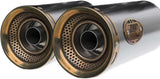 Exhaust Tip With Noise Certification Slim Stainless Steel Endcap Bronze - Zard Compatible With Moto Guzzi V9 Roamer (2016-2019)