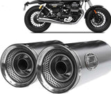 Exhaust Tip With Noise Certification Slim Stainless Steel Endcap Aluminium - Zard Compatible With Moto Guzzi V9 Roamer (2016-2019)