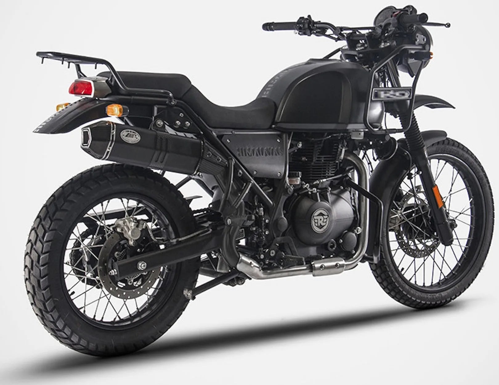 Terminale Di Scarico Con Omologazione Suono Penta High Acciaio Nero Coppa Carbonio - Zard Compatibile Con Royal Enfield Himalayan (2017-2020)