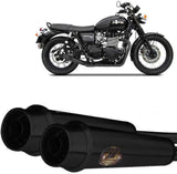 Terminale Di Scarico Con Omologazione Suono Acciaio Nero - Zard Compatibile Con Triumph Bonneville T120 (2021-2023)