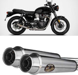 Exhaust Tip With Noise Certification Stainless Steel Polish - Zard Compatible With Triumph Bonneville T120 (2021-2023)