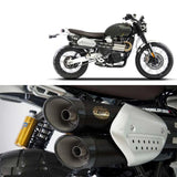 Terminale Di Scarico Con Omologazione Suono Acciaio Nero Coppa Carbonio - Zard Compatibile Con Triumph Scrambler 1200 (2021-2023)