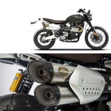 Exhaust Tip With Noise Certification Stainless Steel Endcap Carbon - Zard Compatible With Triumph Scrambler 1200 (2021-2023)