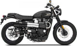 Exhaust Tip With Noise Certification Six Days Steel Black - Zard Compatible With Triumph Scrambler 900 (2017-2023)