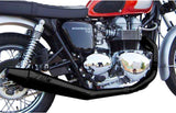 Complete Catalytic Exhaust System With Sound Certification Conical Low Steel Black - Zard Compatible With Triumph Thruxton 900 (2001-2016)