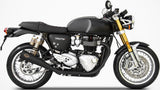 Exhaust Tip With Noise Certification Steel Black - Zard Compatible With Triumph Thruxton 1200 R (2017-2020)