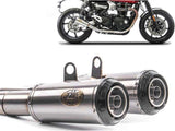Exhaust Tip With Noise Certification Sp Stainless Steel Endcap Carbon - Zard Compatible With Triumph Speed Twin 1200 (2019-2020)