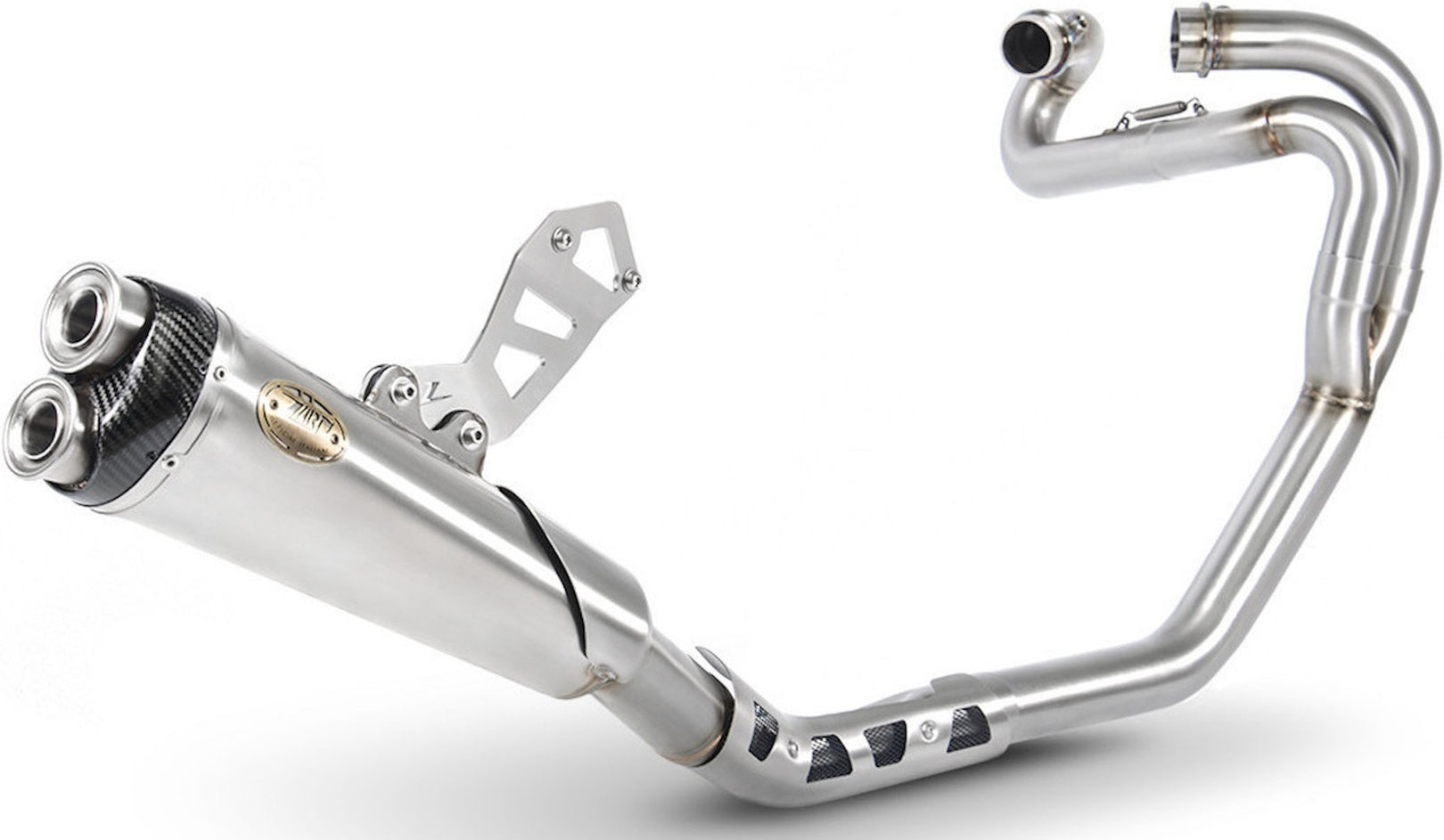 Complete Catalytic Exhaust System With Sound Certification Stainless Steel Endcap Carbon - Zard Compatible With Triumph Scrambler 1200 (2019-2020)