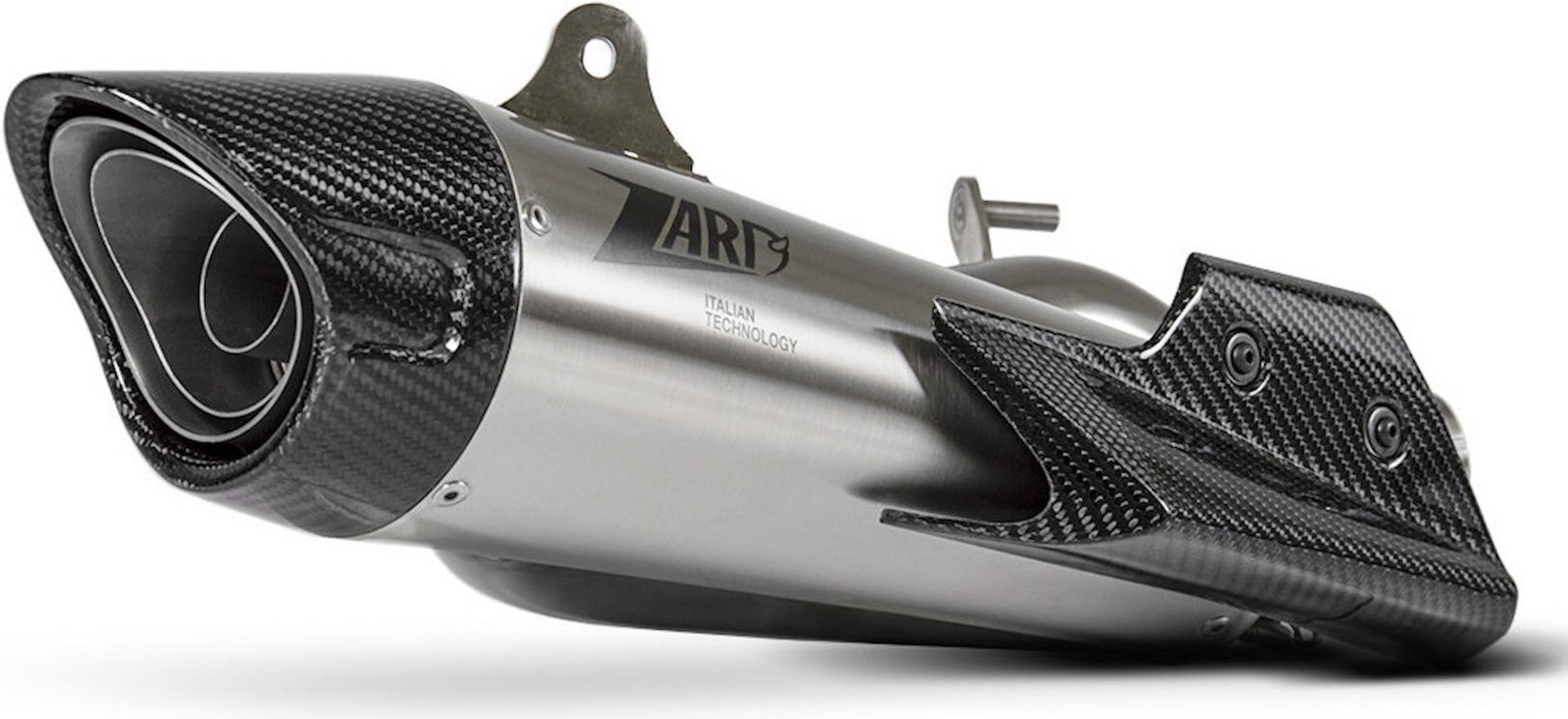 Exhaust Tip With Noise Certification Titanium Endcap Carbon - Zard Compatible With Triumph Street Triple 765 (2020-2022)