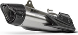 Exhaust Tip With Noise Certification Titanium Endcap Carbon - Zard Compatible With Triumph Street Triple 765 (2020-2022)