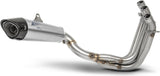 Complete Catalytic Exhaust System With Sound Certification Stainless Steel Endcap Carbon - Zard Compatible With Triumph Trident 660 (2021-2023)