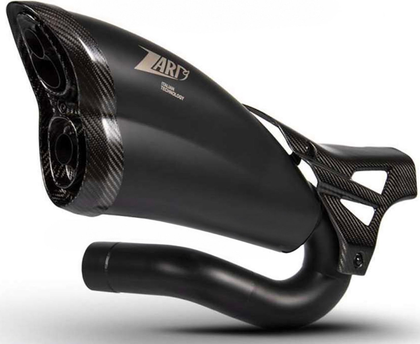 Complete Non-Catalytic Exhaust System With Sound Certification Steel Black Endcap Carbon - Zard Compatible With Triumph Scrambler 1200 (2019-2020)