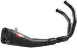 Complete Catalytic Exhaust System With Sound Certification Steel Black Endcap Carbon - Zard Compatible With Yamaha Mt-07 (2017-2023)