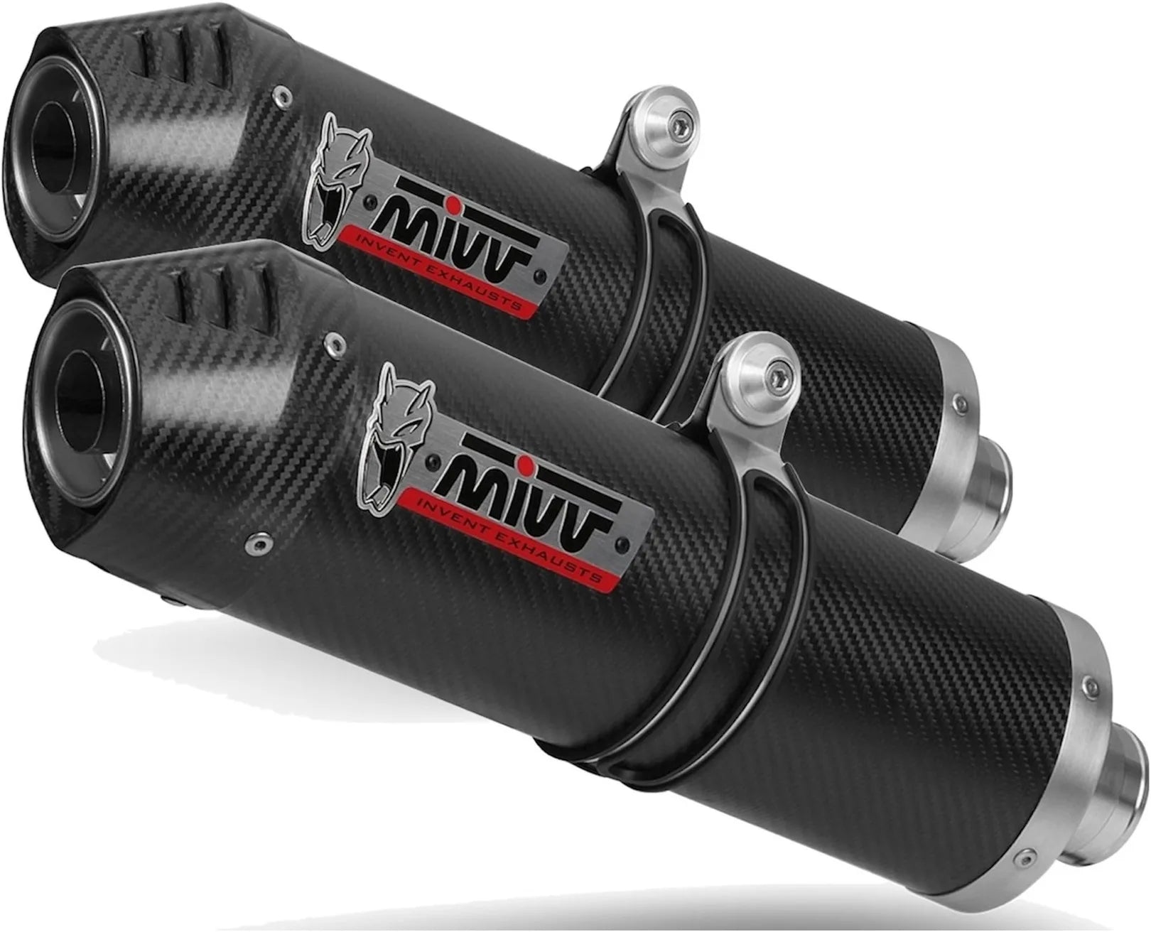 Doppio Terminale Di Scarico Con Omologazione Suono Oval Carbonio Carbonio - Mivv Compatibile Con Suzuki Gsx-R 1300 Hayabusa (2008-2017)