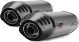 Dual Non-Catalytic Exhaust System With Sound Certification Oval Titanium Carbon - Mivv Compatible With Ducati 848 (2007-2013)
