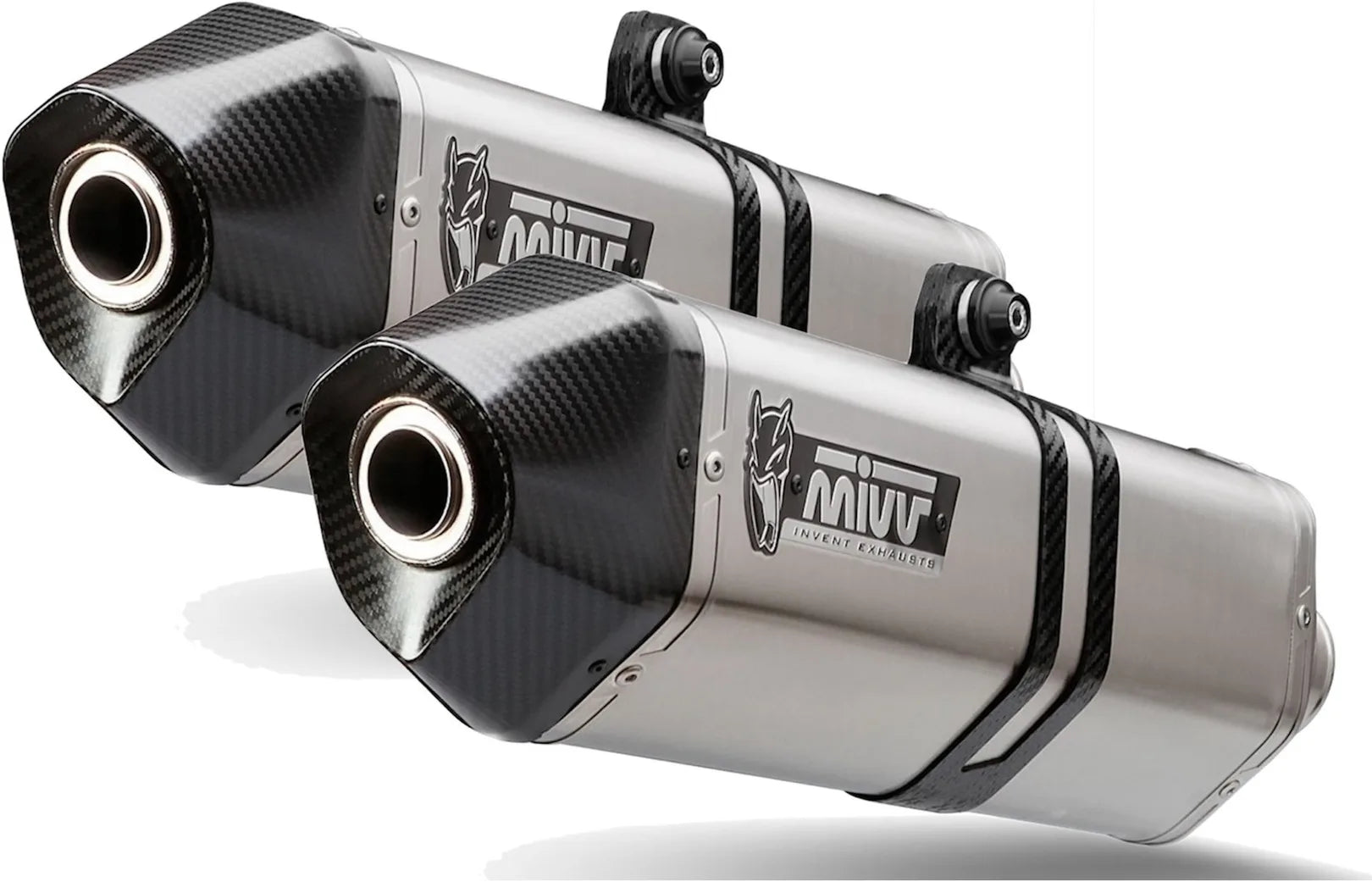Doppio Terminale Di Scarico Con Omologazione Suono Speed Edge Inox Carbonio - Mivv Compatibile Con Suzuki Gsx-R 1300 Hayabusa (2008-2017)