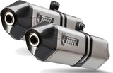 Doppio Terminale Di Scarico Con Omologazione Suono Speed Edge Inox Carbonio - Mivv Compatibile Con Suzuki Gsx-R 1300 Hayabusa (2008-2017)