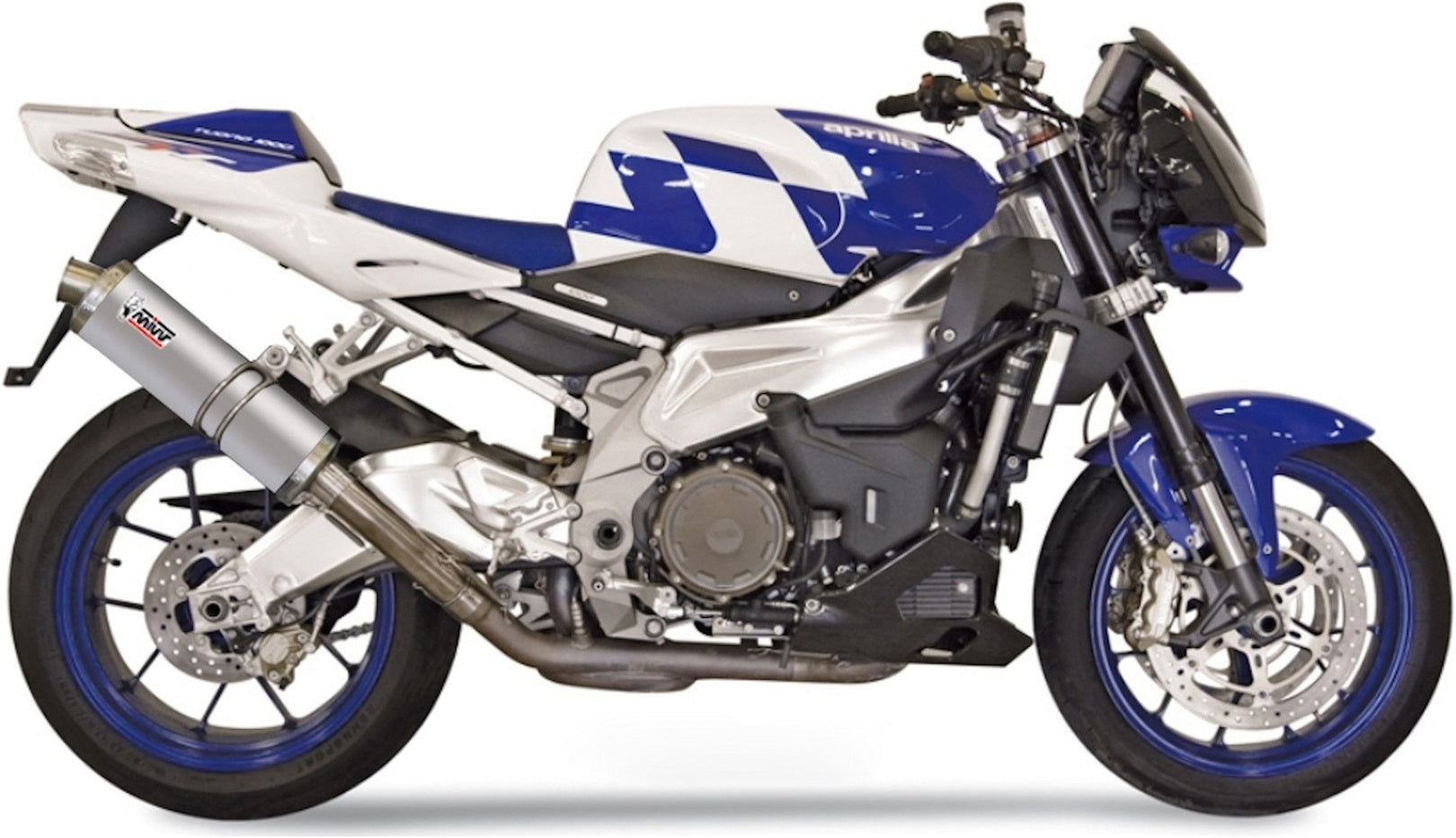 Non-Catalytic Exhaust Tip With Sound Certification Oval Stainless Steel - Mivv Compatible With Aprilia Tuono Fighter 1000 (2002-2005)
