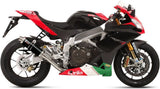 Terminale Di Scarico Catalizzato E Con Omologazione Suono Gp Inox Nero - Mivv Compatibile Con Aprilia Tuono V4 Aprc (2011-2016)