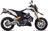 Doppio Terminale Di Scarico Non Catalizzato Con Omologazione Suono Suono Inox Carbonio - Mivv Compatibile Con Aprilia Dorsoduro 1200 (2012-2016)