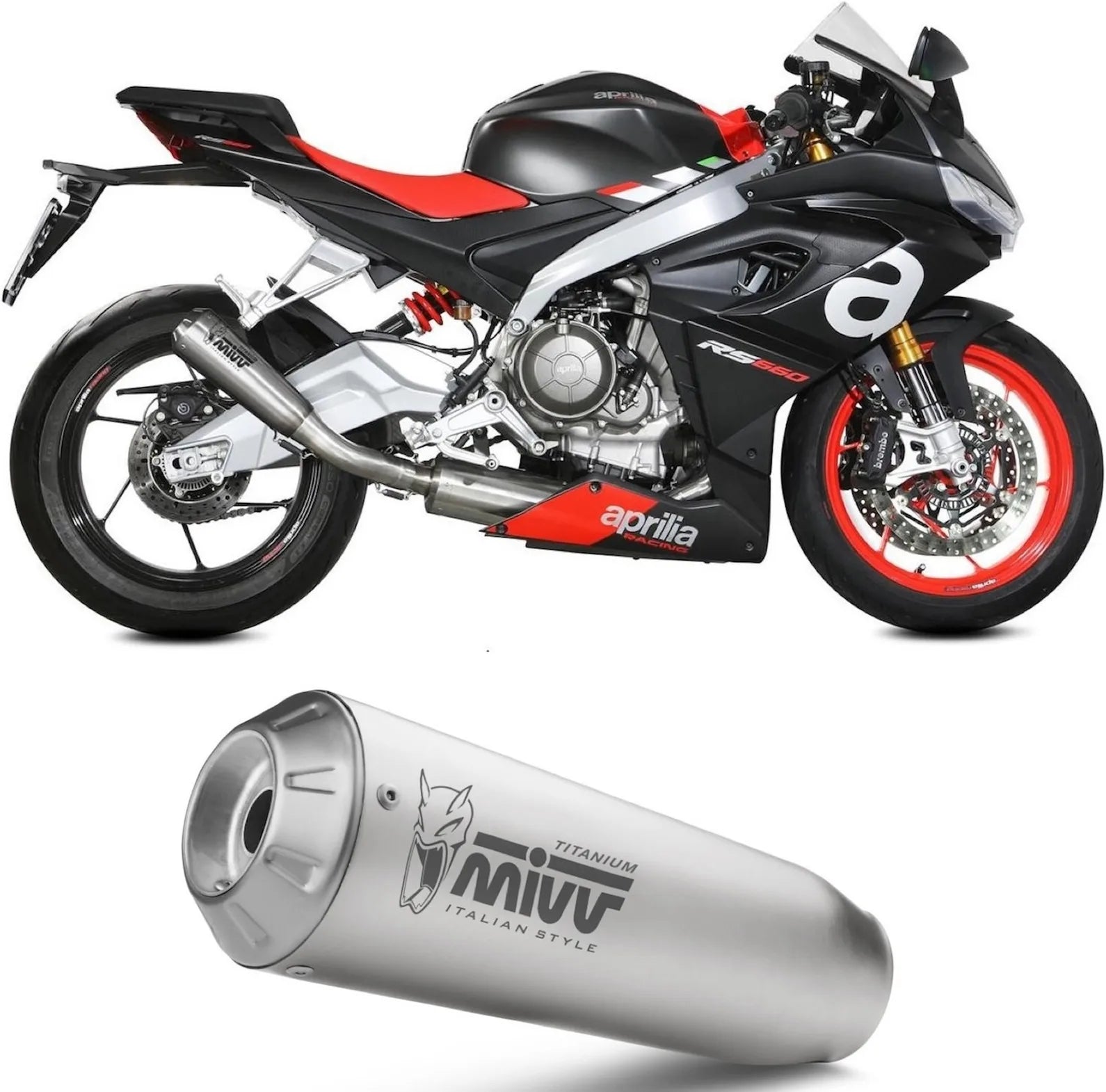 Impianto Di Scarico Completo Non Catalizzato E Con Omologazione Suono X-M1 Titanio - Mivv Compatibile Con Aprilia Rs 660 (2020-2024)