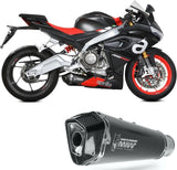 Impianto Di Scarico Completo Catalizzato E Con Omologazione Suono Delta Race Inox Nero Carbonio - Mivv Compatibile Con Aprilia Rs 660 (2020-2024)