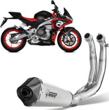 Impianto Di Scarico Completo Catalizzato E Con Omologazione Suono Delta Race Inox Carbonio - Mivv Compatibile Con Aprilia Tuono 660 (2021-2024)