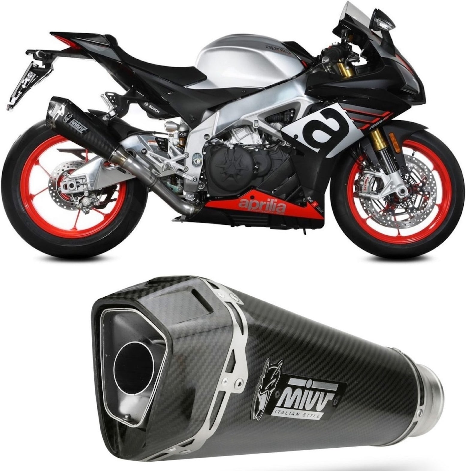 Catalytic Exhaust Tip With Sound Certification Delta Race Carbon Carbon - Mivv Compatible With Aprilia Rsv4 (2017-2020)