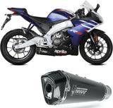 Impianto Di Scarico Completo Catalizzato E Con Omologazione Suono Delta Race Inox Nero Carbonio - Mivv Compatibile Con Aprilia Rs 125 (2021-2024)