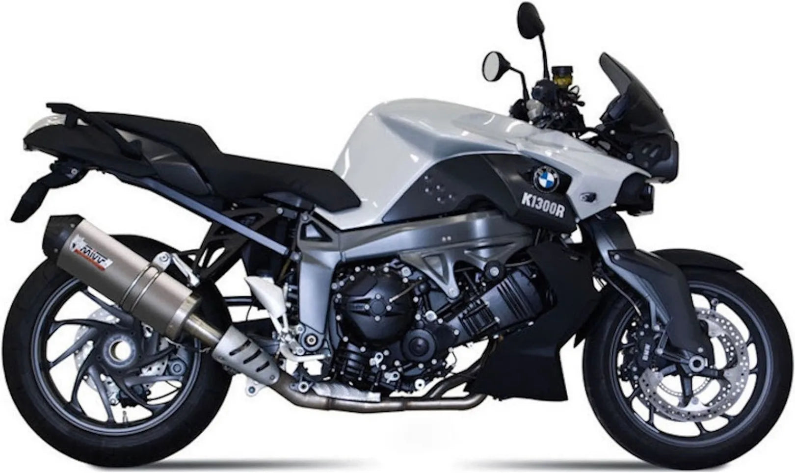 Terminale Di Scarico Catalizzato E Con Omologazione Suono Oval Titanio Carbonio - Mivv Compatibile Con Bmw K 1300 R (2009-2016)