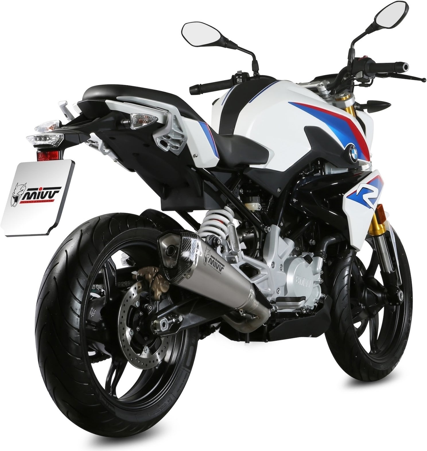 Complete Non-Catalytic Exhaust System With Sound Certification Delta Race Stainless Steel Carbon - Mivv Compatible With Bmw G 310 R (2018-2024)