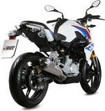 Complete Catalytic Exhaust System With Sound Certification Delta Race Stainless Steel Carbon - Mivv Compatible With Bmw G 310 R (2018-2024)