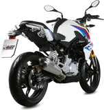 Impianto Di Scarico Completo Non Catalizzato E Con Omologazione Suono Delta Race Inox Carbonio - Mivv Compatibile Con Bmw G 310 R (2018-2024)