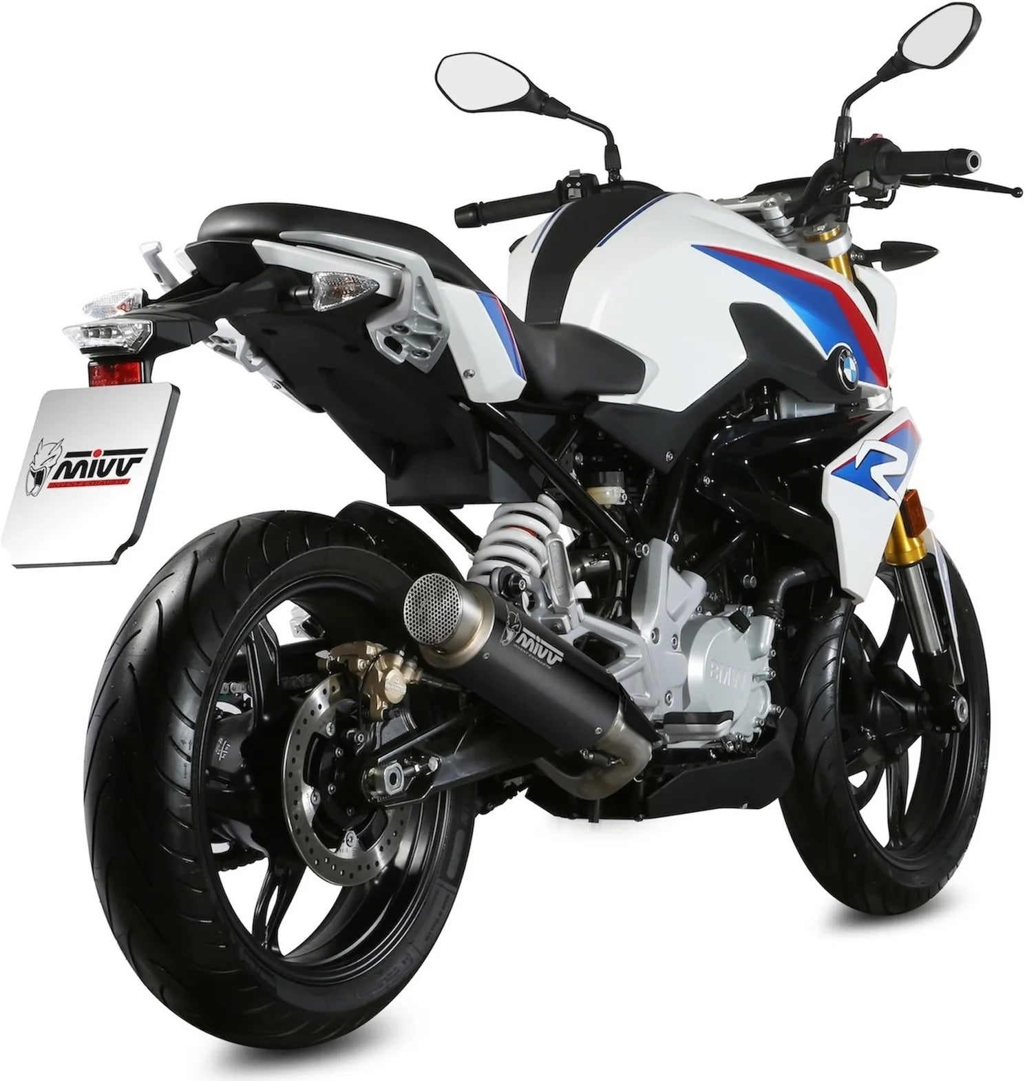 Impianto Di Scarico Completo Non Catalizzato E Con Omologazione Suono Gppro Inox Nero - Mivv Compatibile Con Bmw G 310 R (2018-2024)