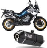 Terminale Di Scarico Con Omologazione Suono Speed Edge Inox Nero Carbonio - Mivv Compatibile Con Cfmoto 800 Mt (2022-2024)
