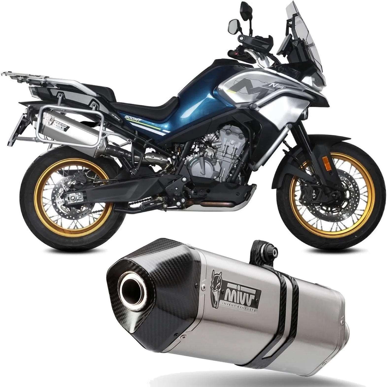 Terminale Di Scarico Con Omologazione Suono Speed Edge Inox Carbonio - Mivv Compatibile Con Cfmoto 800 Mt (2022-2024)
