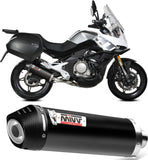 Non-Catalytic Exhaust Tip With Sound Certification Oval Steel Black Carbon - Mivv Compatible With Cfmoto 650 Mt (2021-2024)