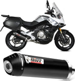 Terminale Di Scarico Catalizzato E Con Omologazione Suono Oval Inox Nero Carbonio - Mivv Compatibile Con Cfmoto 650 Mt (2021-2024)